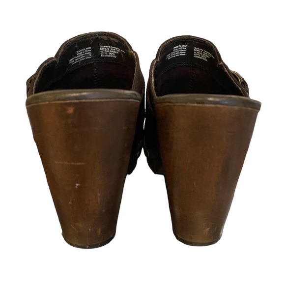 APT. 9 Dark Brown Suede with Buckle High Heel Mules Ladies 9.5 - Picture 3 of 10